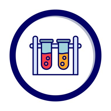 test tüpleri vektör düz renk simgesi 