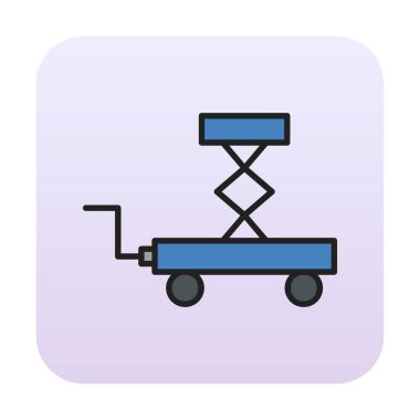 Makas kaldırma simgesi tasarımı, vektör illüstrasyonu