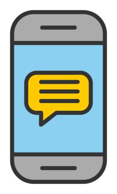 Sohbet ikonu vektör çizimi. Telefon İletisi                          