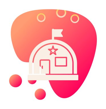 Basit Askeri Depo simgesi, vektör illüstrasyonu