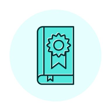 Kitap Madalyası simgesi, vektör illüstrasyonu 