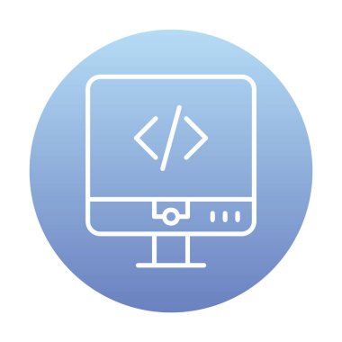 Kodlama. Web simgesi basit illüstrasyon                  