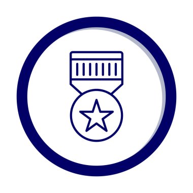 Moda düz renk olarak madalya simgesi. 