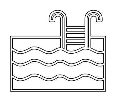  yüzme havuzu ikonu vektör illüstrasyonu