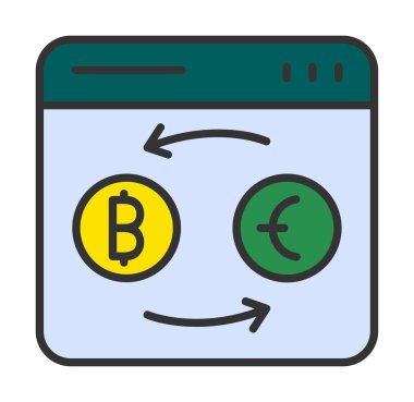 döviz kuru web sitesi vektör simgesi