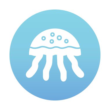 Denizanası. Web simgesi basit illüstrasyon                       