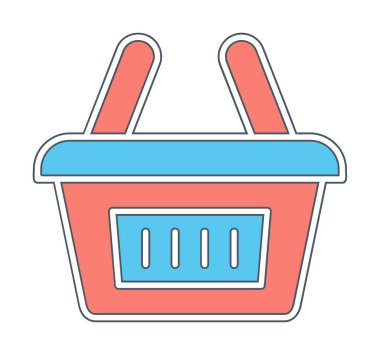 Alışveriş sepeti ikonu vektör illüstrasyonu 