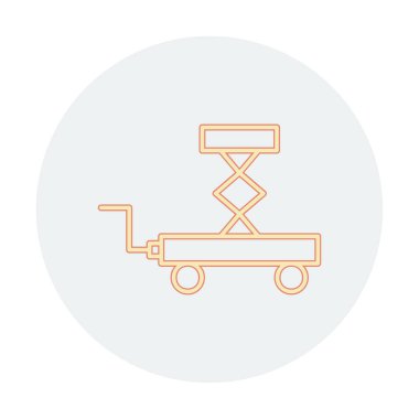 Makas kaldırma simgesi tasarımı, vektör illüstrasyonu