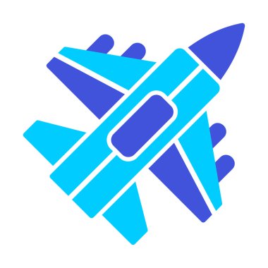 Jet Fighter ikonu. Askeri uçak uçuşu. vektör illüstrasyonu