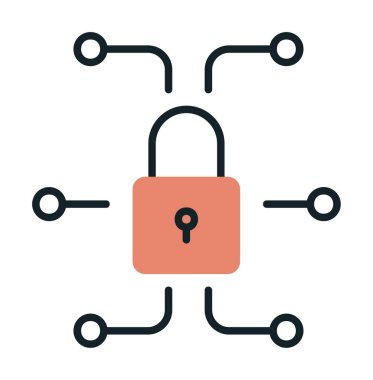 Ağ güvenlik simgesi, vektör çizim 