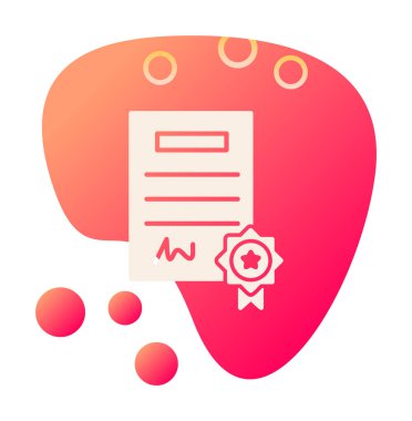 Sertifika vektör simgesi modern basit illüstrasyon                                 