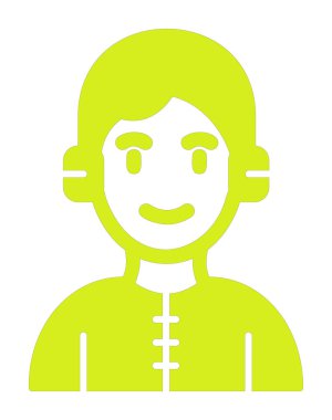 DJ avatar web simgesi, vektör illüstrasyonu 