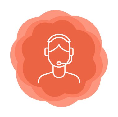 Basit Müşteri Hizmeti Temsilcisi simgesi, vektör illüstrasyonu