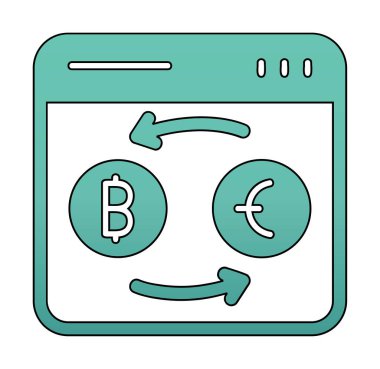 döviz kuru web sitesi vektör simgesi