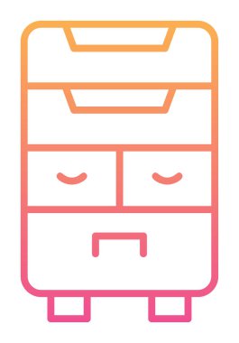 çekmeceler düz simge, vektör çizimi ile klozet 