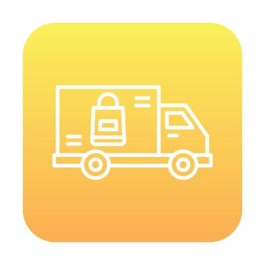 Teslimat kamyonu vektör simgesi modern basit illüstrasyon                        