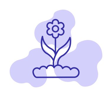  düz çiçek vektör simgesi. tasarım çizimi   