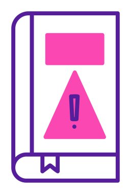 kitap uyarısı ünlem işareti vektör düz renk simgesi ile