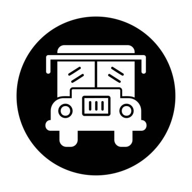 Okul otobüsü. Web simgesi basit illüstrasyon