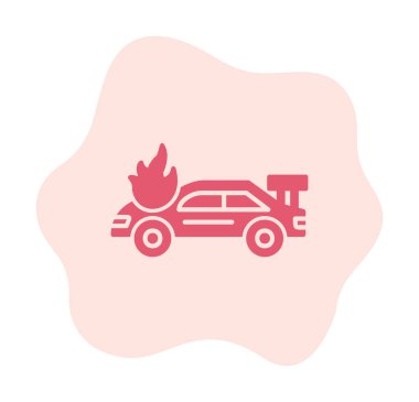 Yanan Araba ikon vektör illüstrasyonuName