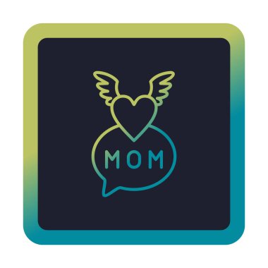 Anneler Günü simgesi, tebrik kartı şablonu, vektör illüstrasyonu