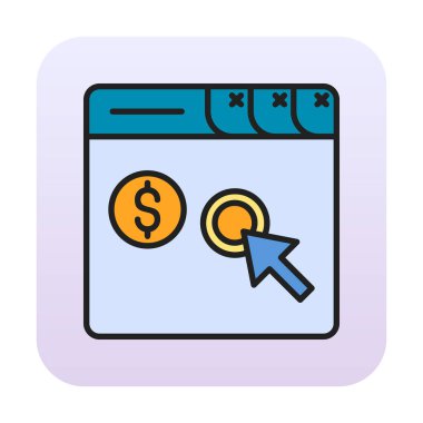 Her Tıklama simgesine Öde, vektör illüstrasyonu