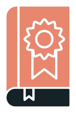 Kitap Madalyası simgesi, vektör illüstrasyonu 