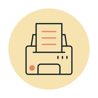 Yazıcı simgesi vektör illüstrasyonu