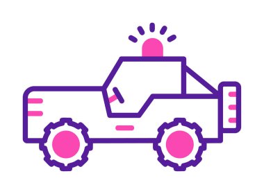 Askeri Jeep Simgesi, Vektör İllüstrasyonu