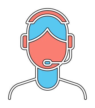 Basit Müşteri Hizmeti Temsilcisi simgesi, vektör illüstrasyonu