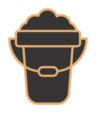 Köpük simgesi olan kova, vektör illüstrasyonu  