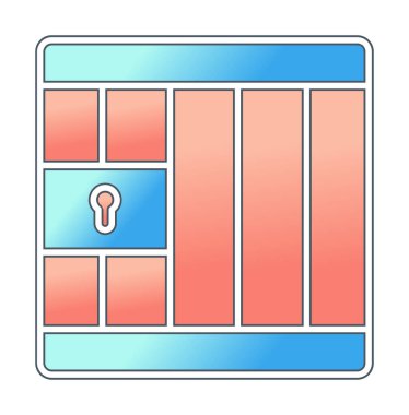 Askeri Hapishane vektör illüstrasyon simgesi  