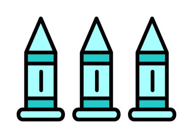 Askeri silah mermileri vektör ikonu. Sembol, logo çizimi. Vektör grafikleri 