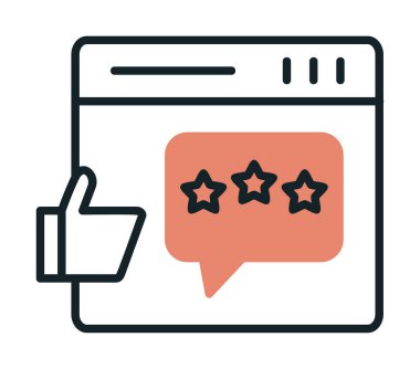 düz geribildirim simgesi vektör çizimi tasarımı