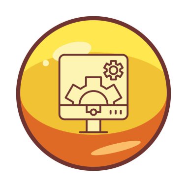 Bilgisayar ayarları simgesi, vektör çizim