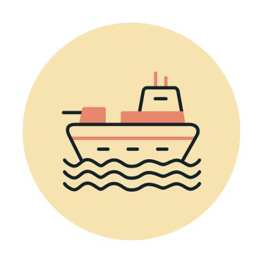 Gemi simgesi, vektör illüstrasyonu