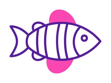 Basit yassı balık ikonu. vektör illüstrasyonu.