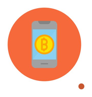 Basit bitcoin simgesi, vektör illüstrasyonu