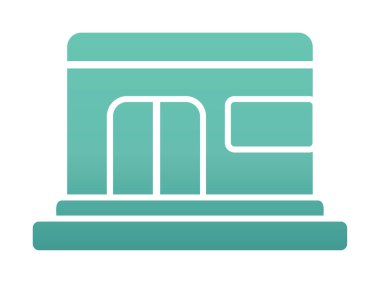 Sığınak düz ikon vektör çizimi