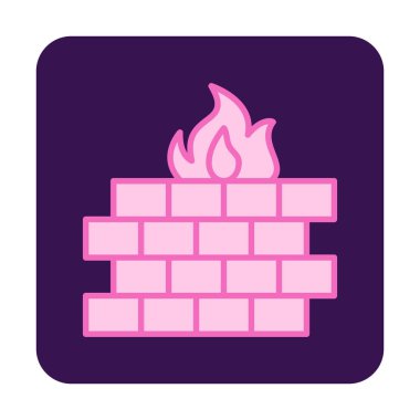 Şömine simgesinin vektör illüstrasyonu 