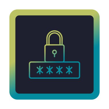 Basit Parola simgesi, vektör illüstrasyonu