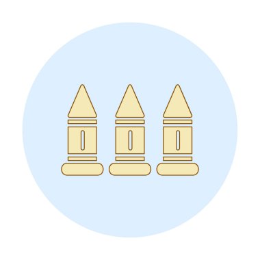Askeri silah mermileri vektör ikonu. Sembol, logo çizimi. Vektör grafikleri 