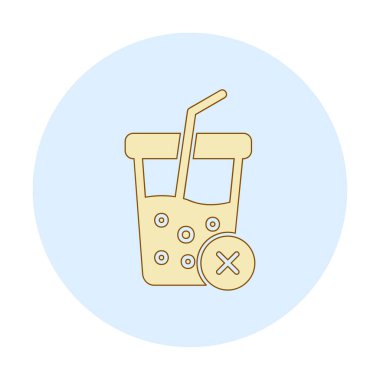 Basit, alkolsüz içecek simgesi, vektör illüstrasyonu