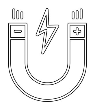 Mıknatıs düz simgesinin vektör çizimi 