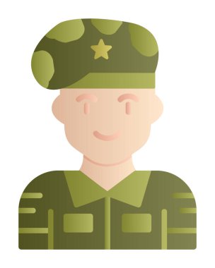 asker web simgesi, vektör illüstrasyonu 