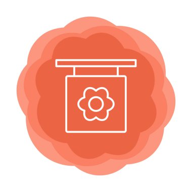 Basit çiçek simgesi, vektör illüstrasyonu