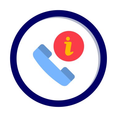 Basit çağrı bilgi simgesi, vektör illüstrasyonu