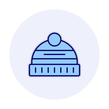 Kış Şapkası simgesinin vektör illüstrasyonu