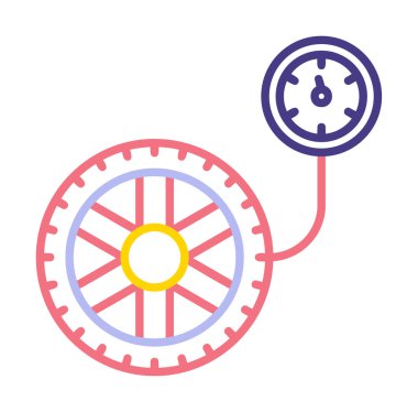 tekerlek basıncı, izole edilmiş simge, otomatik servis, araba tamiri