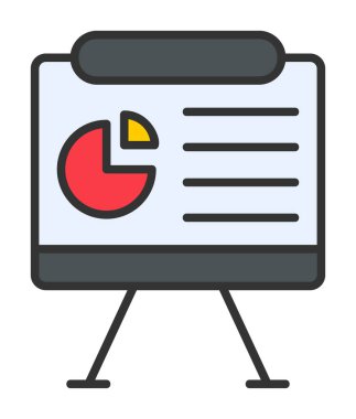 Sunum tahtası simgesi, vektör illüstrasyonu   